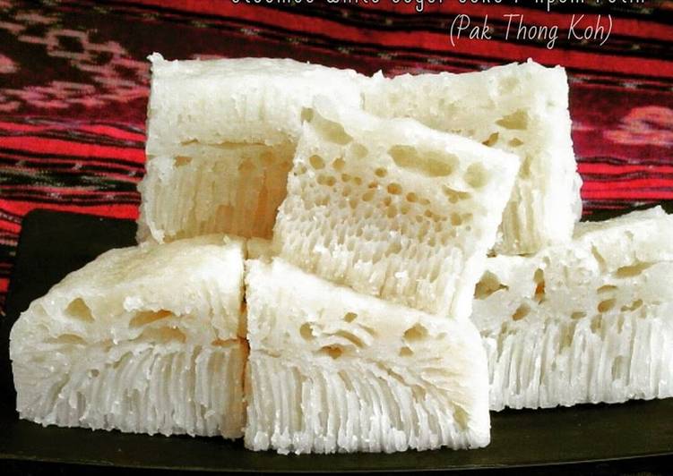 bahan dan cara membuat Apem Putih (Pak Thong Ko) Steamed White Sugar Cake