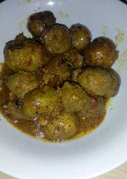 Semur bola daging with baby potatoes