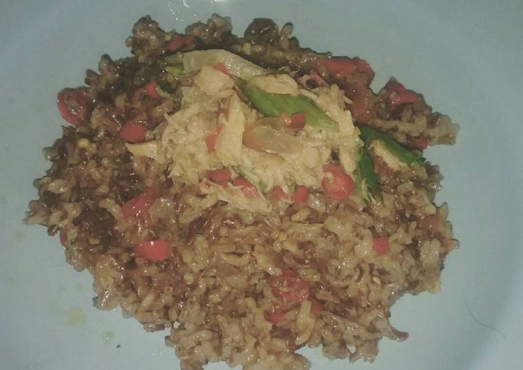 resep Nasi Merah Rempah with tuna