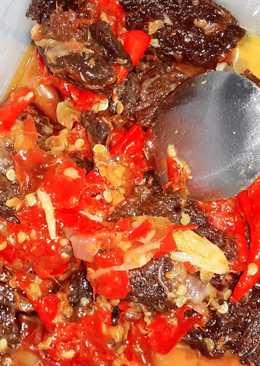 DaGing sapi masak Dendeng Balado ala Rina