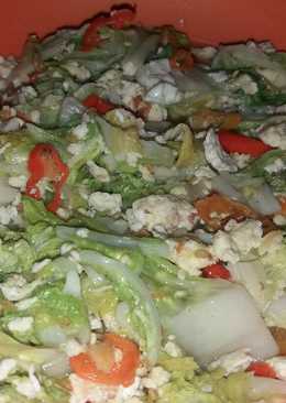 Tumis Sawi Putih Telur Orak Arik