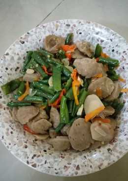 Tumis Kacang Panjang feat Bakso