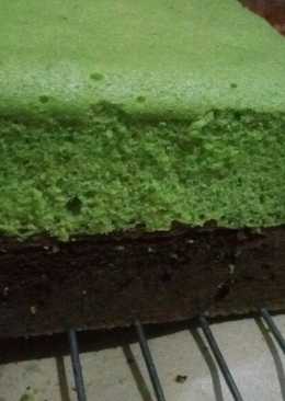 Greentea cokelat steam cake