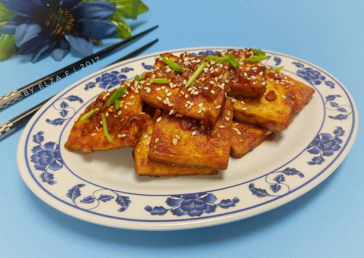 cara membuat Dubu Jorim (Korean spicy braised tofu) #pr_masakantahu