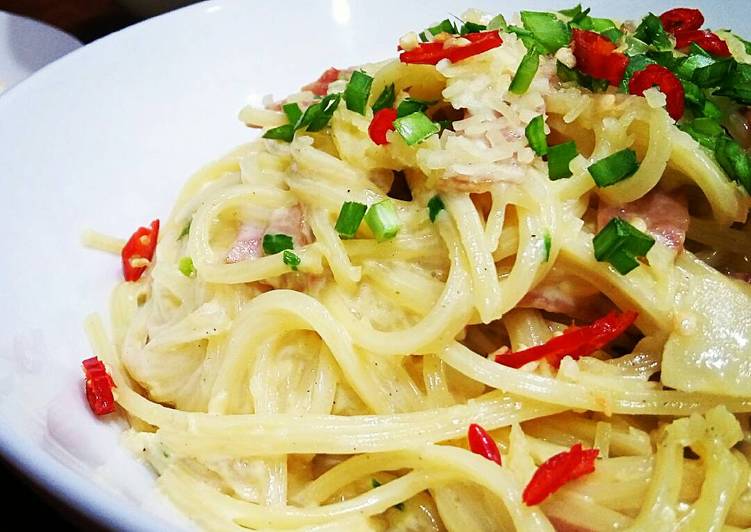 Resep Spaghetti Carbonara Kiriman dari Mahsa Anindya
