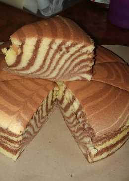 Ogura Zebra Cake with Coconut Milk