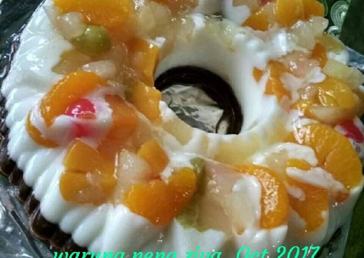 gambar untuk resep Pudding lapis buah