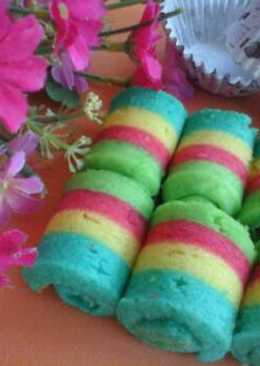 Rainbow cake mini roll