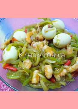 Tumis Labu Udang Telur Puyuh