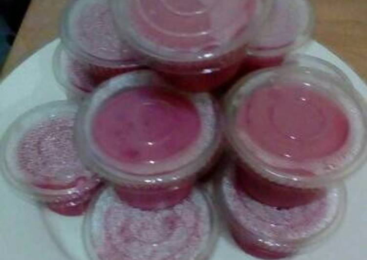 resep Silky puding naga nerah