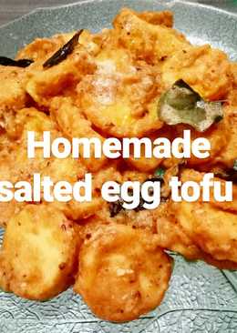 Stir fried salted egg tofu (tahu jepang goreng telur asin)