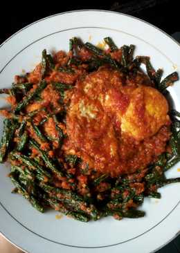Sambal Telor ceplok dan kacang panjang