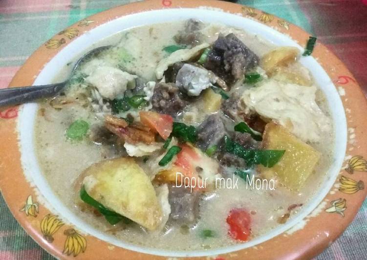 resep lengkap untuk Soto betawi