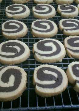 Coklat Vanilla Swirl Cookies