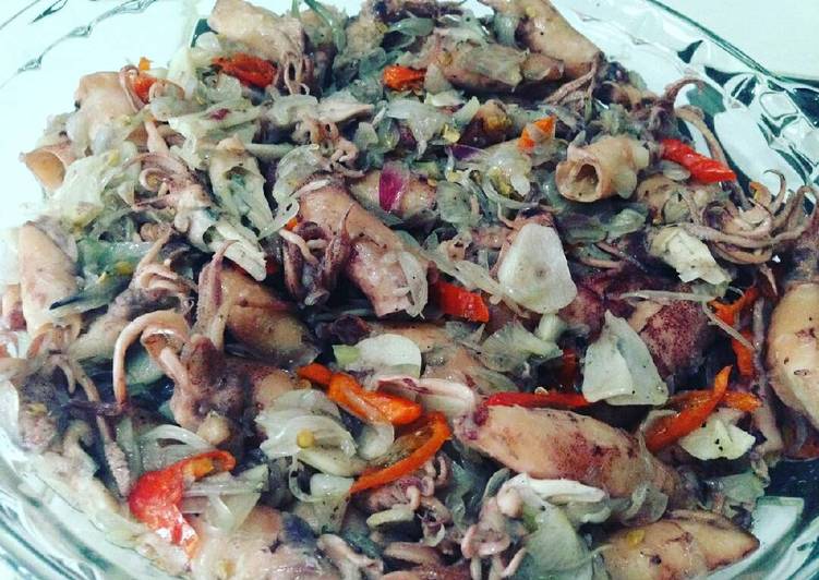 resep masakan Cumi asin tumis pedas