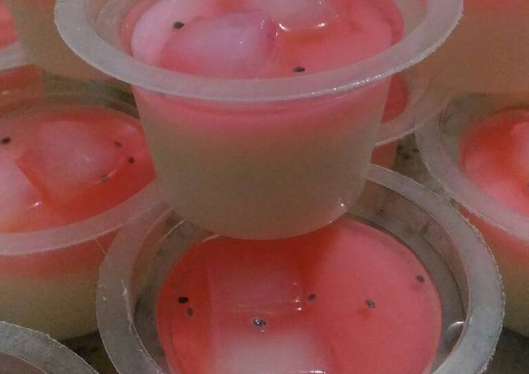 resep Silky puding nata de coco