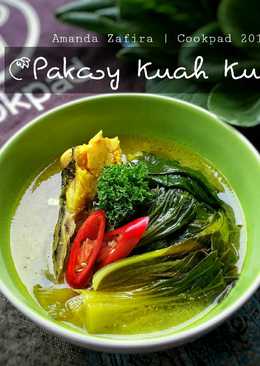 Pakcoy Kuah Kuning (asam segar dg kaldu kepala ikan)