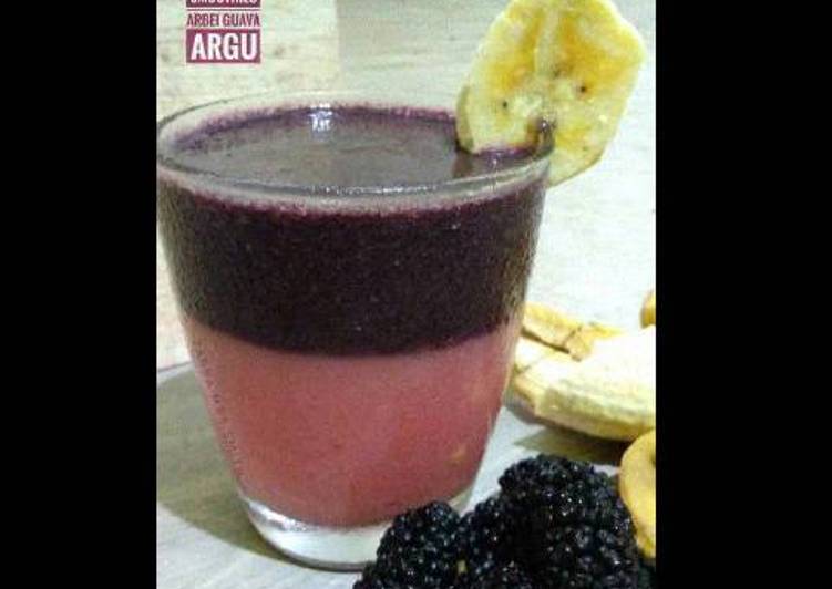 cara membuat Smoothies ARGU, (arbei+guava) #Pr_smoothies/jus