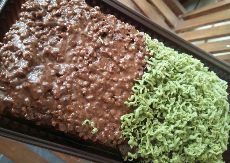 resep lengkap untuk Brownies kukus ovomaltine - greentea