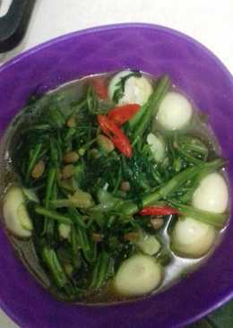 Tauco kangkung+telur puyuh