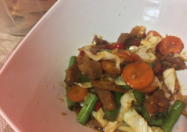 resep lengkap untuk Daging sapi sayur teriyaki