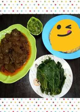 Rendang Sapi Empuk+sambal cabe ijo