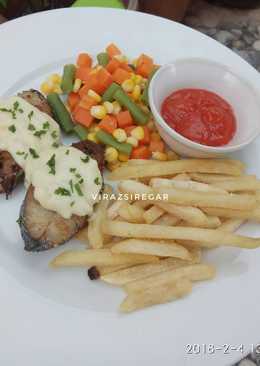 Steak Ikan Tenggiri Saus Putih ala RestoðŸ˜