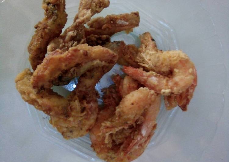 bahan dan cara membuat Gurame dan udang tepung krispy