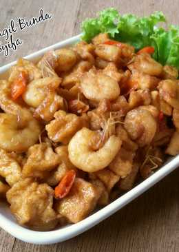 Tumis Udang Tahu Pedas Manis