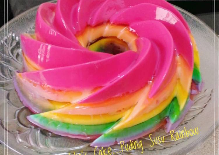 gambar untuk resep makanan Puding Susu Rainbow