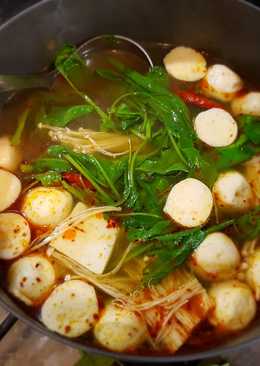 Easy Tom Yum clear soup ala Yong Tau Fu