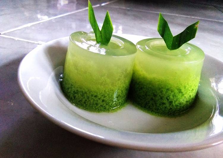 resep masakan Puding Lumut Pandan hijau lagi hitsss.