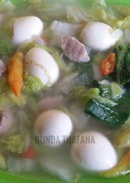 Tumis sawi puyuh bakso