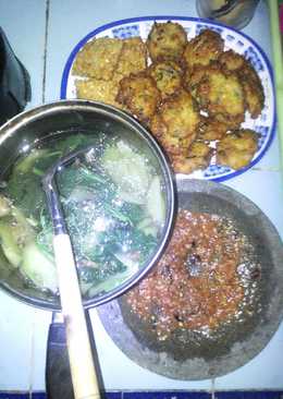 Sayur bening bayam manisa+sambal terasi