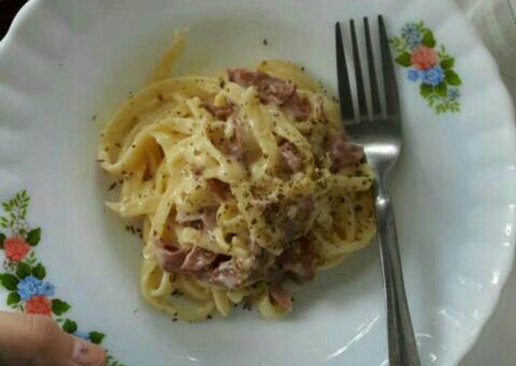 gambar untuk cara membuat Fettucine Carbonara