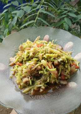 Tumis Bunga Pepaya Ikan Asin