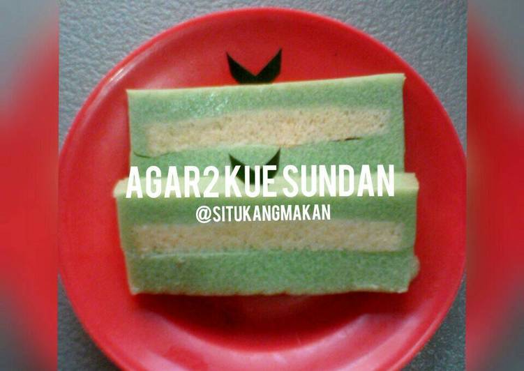 resep lengkap untuk Agar2 kue sundan (susu, suji, pandan)