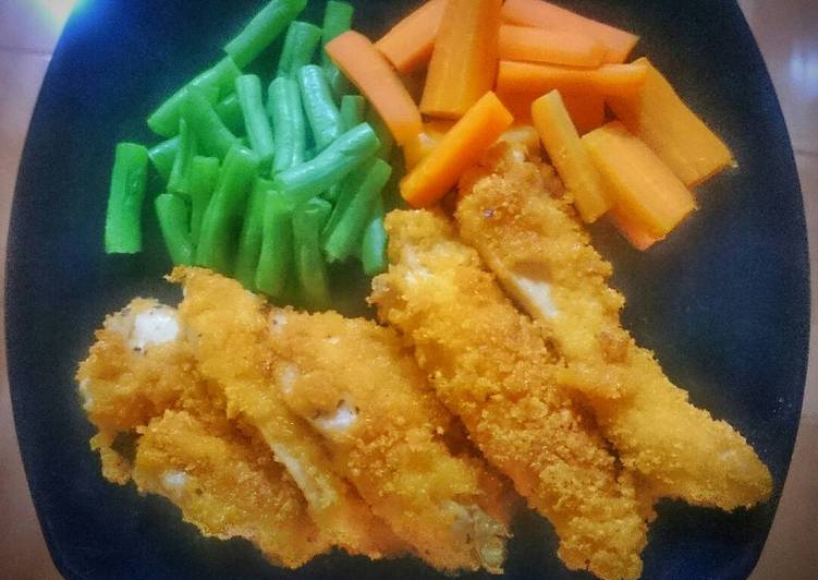 bahan dan cara membuat Cheetos buttermilk chicken strips