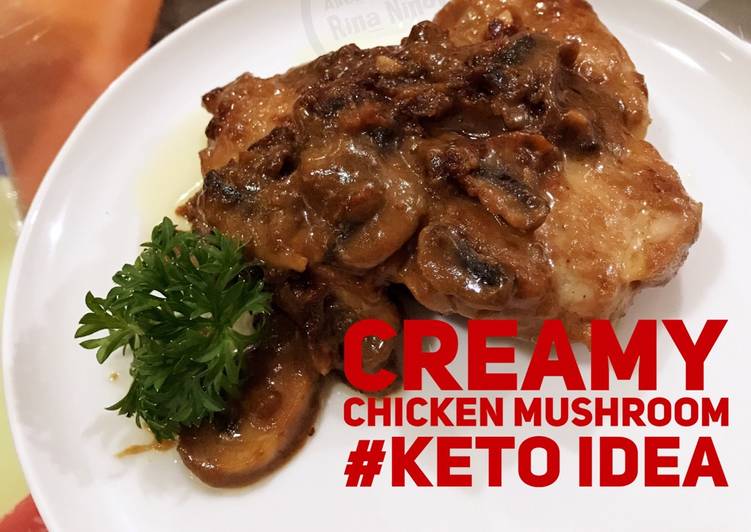 bahan dan cara membuat Creamy Chicken Mushroom #keto idea