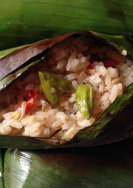 Nasi bakar balado teri with pete