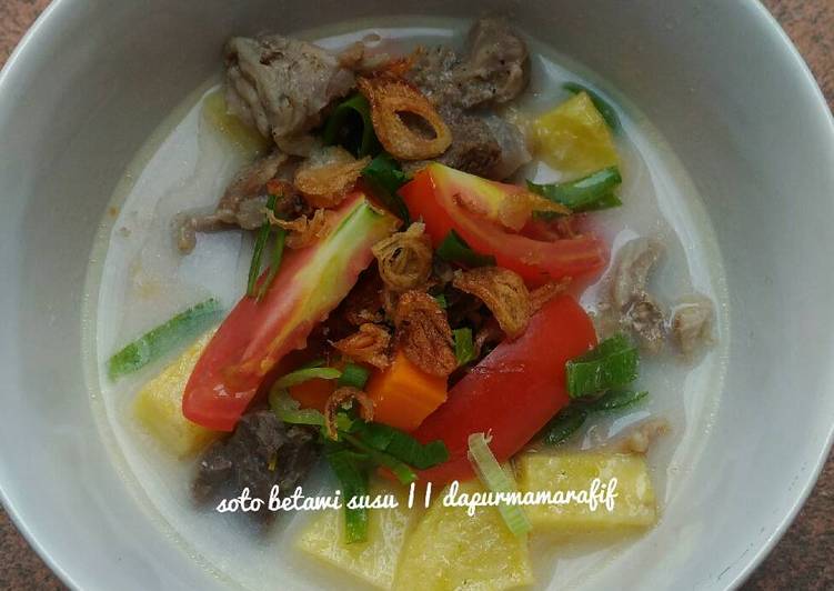 cara membuat Soto betawi susu