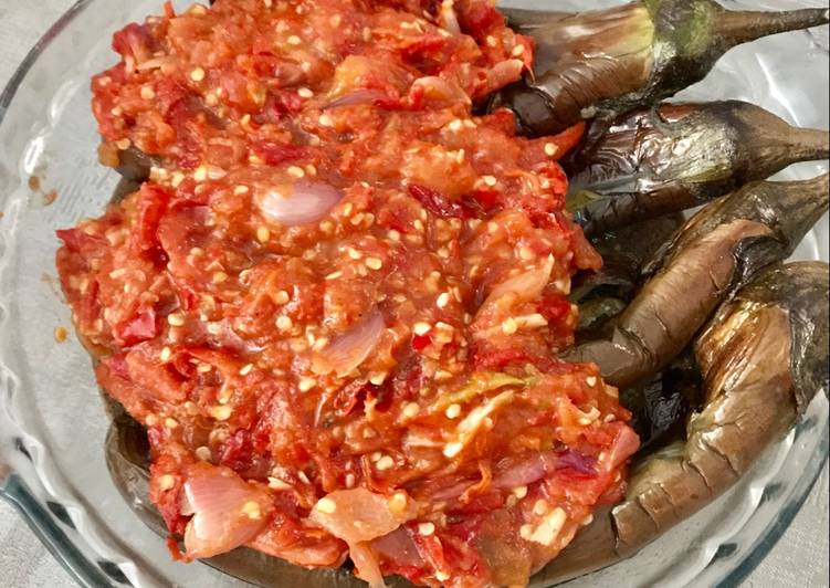 resep makanan Terong Bakar Penyet Bumbu Goreng