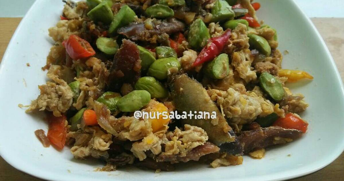  Resep  Orak arik pedas  ikan  asin  peda pete oleh Nur 