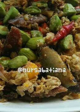 Orak arik pedas ikan asin peda+pete