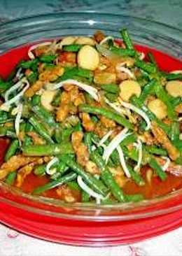 Oseng Tempe Kacang Panjang bumbu Saos Tiram