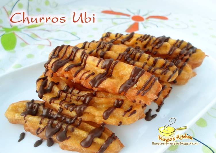 resep lengkap untuk Churros Ubi (Sus Ubi Goreng)