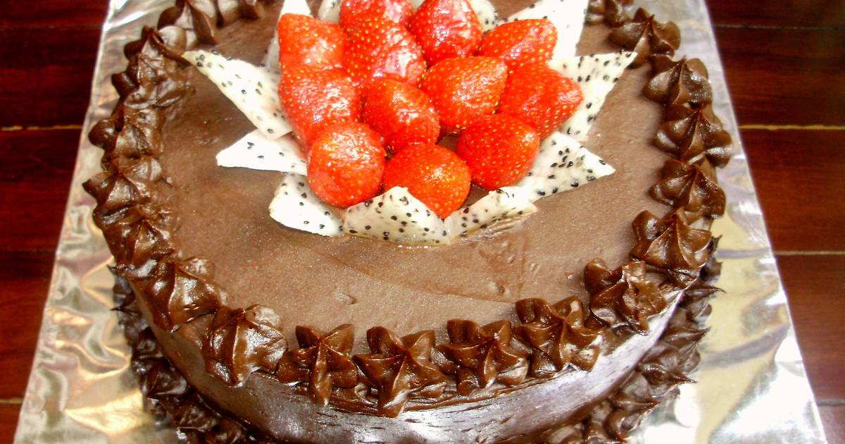 Resep Triple Chocolate Caramel Cake