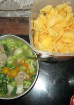 Capcay Bakso Pedas + Kerupuk