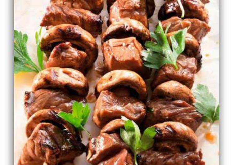 bahan dan cara membuat Beef Kebab Teriyaki