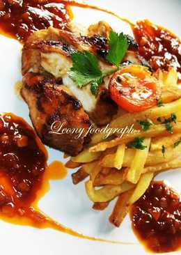 GRILLED CHICKEN, FRIED POTATO bbQ sC.